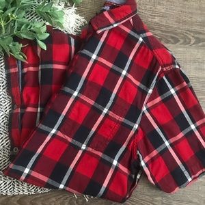 Haggar Plaid Button Down T-shirt